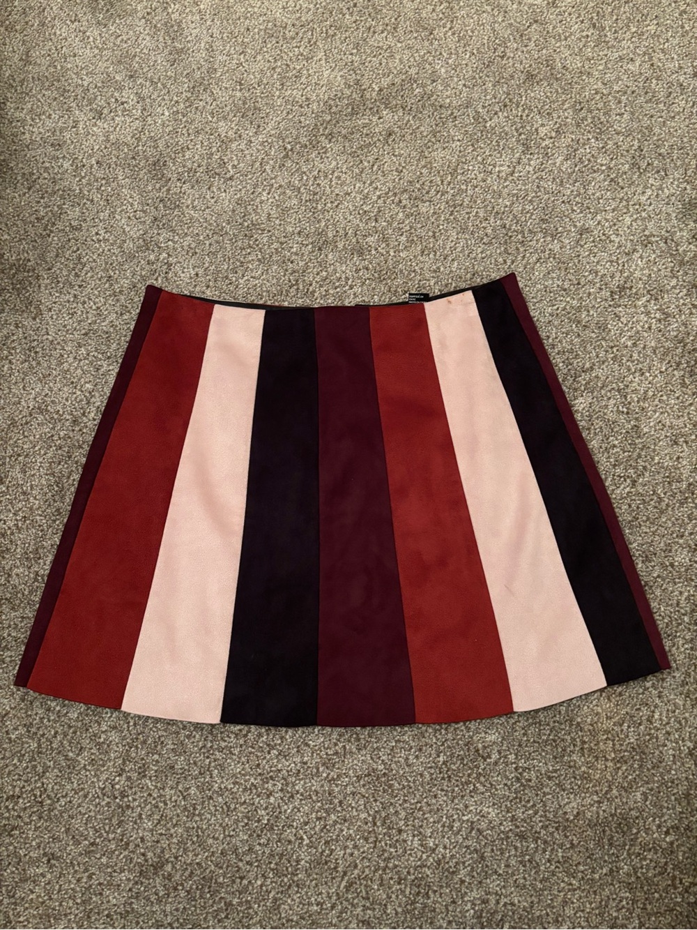 Forever 21 Striped Mini Skirt in Burgundy, Blush & Plum